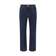 7FOR Blue Cotton Straight-Leg Jeans