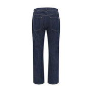 7FOR Blue Cotton Straight-Leg Jeans
