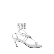 The Attico Silver Calf Leather Bos Taurus Flip-Flop Sandals