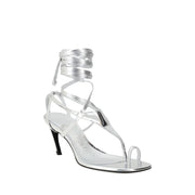 The Attico Silver Calf Leather Bos Taurus Flip-Flop Sandals