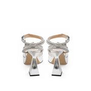 MACH & MACH Gray Leather Platform Sandals