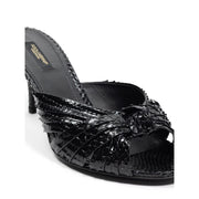 Dolce & Gabbana Black Snake Skin  Platform Sandals