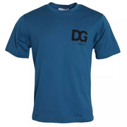Dolce & Gabbana Blue Logo Cotton Round Neck Short Sleeves T-shirt