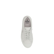 Fendi White Calf Leather Bos Taurus Athletic Sneakers