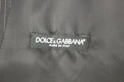 Dolce & Gabbana Gray Striped Wool Single Breasted Vest