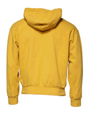 Dolce & Gabbana Yellow Logo Full Zip Hooded Sweatshirt Sweater