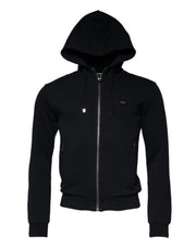 Dolce & Gabbana Blue Logo Full Zip Hooded Sweatshirt Sweater