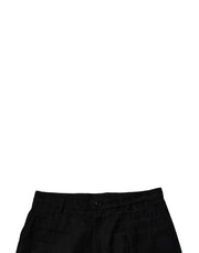 Dolce & Gabbana Black Cotton Casual Mid Waist Chino Shorts