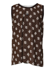 Dolce & Gabbana Brown Logo Monogram Cotton Crew Neck T-shirt