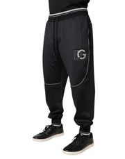 Dolce & Gabbana Black Polyester Logo Jogger Pants