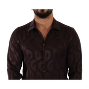 Dolce & Gabbana Bordeaux Silk Dress Shirt