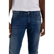 Replay Blue Cotton Straight-Leg Jeans