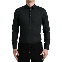 Dolce & Gabbana Black Cotton Dress Shirt