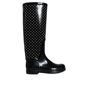 Dolce & Gabbana Black Rubber Rain Boots
