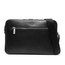 Baldinini Trend Black Calfskin Messenger Bag
