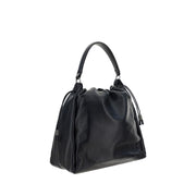 Brunello Cucinelli Black Calf Leather Bos Taurus Shoulder Bag