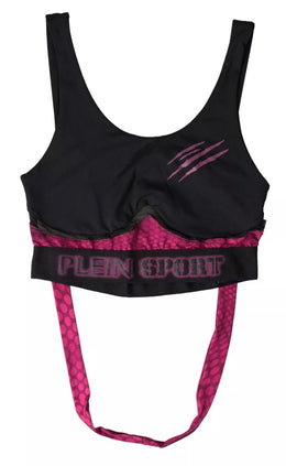 Plein Sport Black Fuchsia Logo Athlete Hannah Bra Underwear