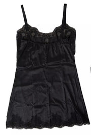 Dolce & Gabbana Black Lace Silk Sleepwear Camisole Top Underwear