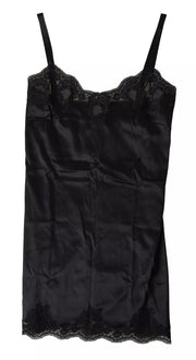 Dolce & Gabbana Black Lace Silk Sleepwear Camisole Top Underwear
