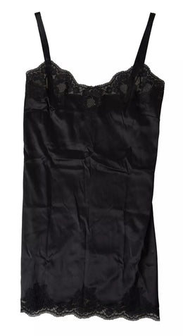 Dolce & Gabbana Black Lace Silk Sleepwear Camisole Top Underwear