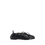 Ganni Black Polyester Ballet Flats