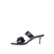 Alexander McQueen Black Leather Stiletto Heel Sandals