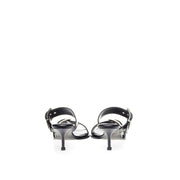 Alexander McQueen Black Leather Stiletto Heel Sandals