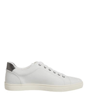 Dolce & Gabbana White Leather Heart Embellished Sneakers Shoes