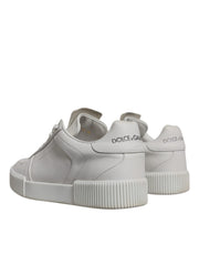 Dolce & Gabbana White Miami Leather Low Top Sneakers Shoes