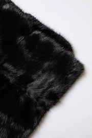 Dolce & Gabbana Black Fur Shawl Neck Wrap Cover Collar Scarf