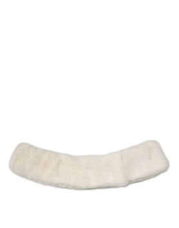 Dolce & Gabbana White Mink Fur Collar Women Neck Wrap Scarf