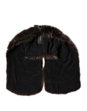 Dolce & Gabbana Brown Raccoon Fur Neck Warmer Winter Scarf