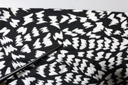 Dolce & Gabbana Black White Patterned Fringes Shawl Scarf