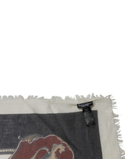 Dolce & Gabbana Multicolor Printed Cashmere Foulard Scarf
