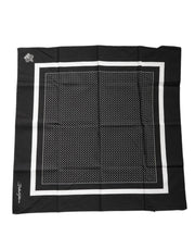 Dolce & Gabbana Black Polka Dots Cotton Handkerchief Scarf