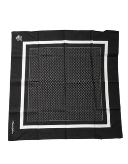 Dolce & Gabbana Black Polka Dots Cotton Handkerchief Scarf