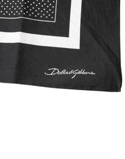 Dolce & Gabbana Black Polka Dots Cotton Handkerchief Scarf