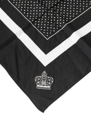 Dolce & Gabbana Black Polka Dots Cotton Handkerchief Scarf
