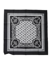 Dolce & Gabbana Black Logo Monogram Cotton Handkerchief Scarf