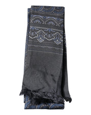 Dolce & Gabbana Dark Blue Fantasy Silk Neck Wrap Shawl Scarf