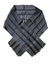 Dolce & Gabbana Dark Blue Fantasy Silk Neck Wrap Shawl Scarf