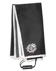 Dolce & Gabbana Black Crown Logo Square Handkerchief Scarf