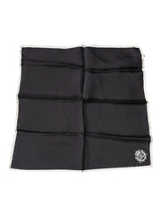 Dolce & Gabbana Black Crown Logo Square Handkerchief Scarf
