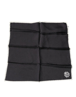 Dolce & Gabbana Black Crown Logo Square Handkerchief Scarf