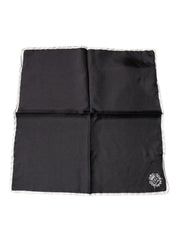 Dolce & Gabbana Black Crown Logo Square Handkerchief Scarf
