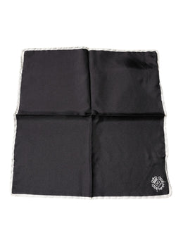 Dolce & Gabbana Black Crown Logo Square Handkerchief Scarf