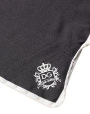 Dolce & Gabbana Black Crown Logo Square Handkerchief Scarf