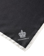 Dolce & Gabbana Black Crown Logo Square Handkerchief Scarf