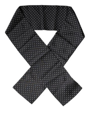 Dolce & Gabbana Black Polka Dots Silk Skinny Neck Wrap Scarf
