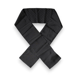 Dolce & Gabbana Black Polka Dots Silk Skinny Neck Wrap Scarf